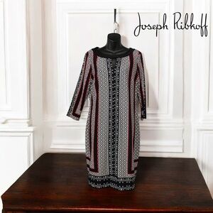 Joseph Ribkoff, Graphic Black, White & Red Dress – Size 12